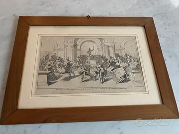 Cornice in noce con stampa vintage