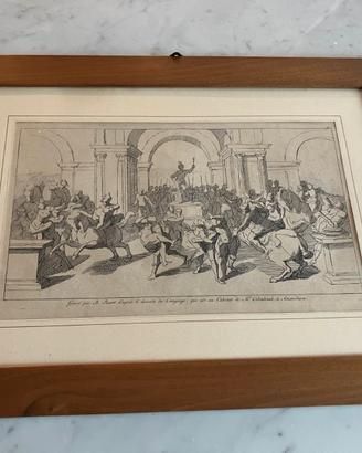 Cornice in noce con stampa vintage