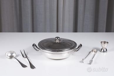 Set da cucina '50 silver-plated e acciaio Krupp