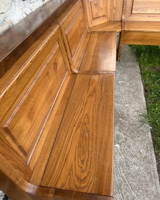 Panca angolare rovere massello con contenitore