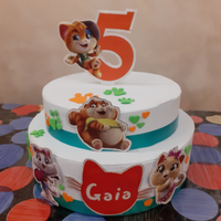 Torta finta scenografica 44 gatti polpetta