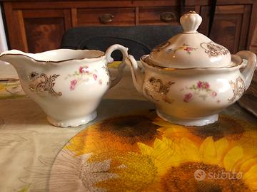 Coppia lattiera zuccheriera Epiag porcellana