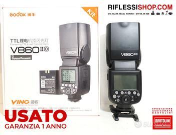 USATO FLASH GODOX V860II PER OM-SYSTEM E PANASONIC