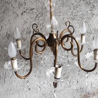 lampadario antico in cristallo 