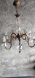 lampadario antico in cristallo 