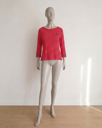 Top Tommy Hilfiger a righe rosse e bianche