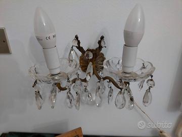 lampadario e abat jour in cristalli 