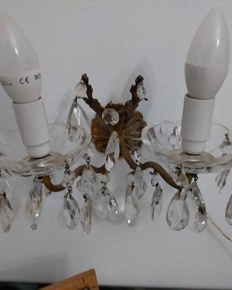 lampadario e abat jour in cristalli 