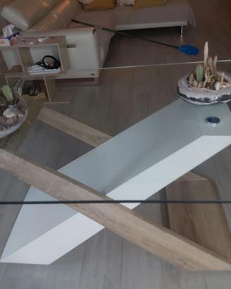 Tavolo in vetro fisso di cm 200×100
