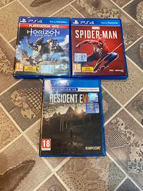 Spider-man,Horizon,Resident evil 7