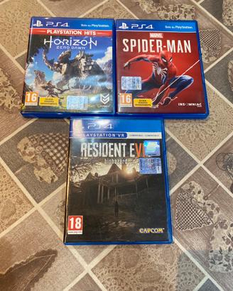 Spider-man,Horizon,Resident evil 7