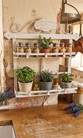 Incantevole Scaffaletto Shabby Chic in Metallo