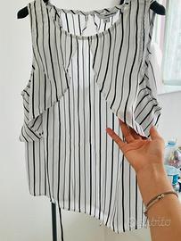 Top Tally Weijl a righe bianco e nero.