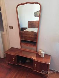 Mobile specchiera pettiniera in radica anni 50