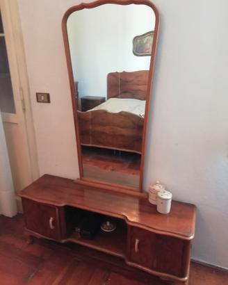 Mobile specchiera pettiniera in radica anni 50