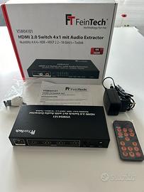 FEINTECH VSW04101 - HDMI 2.0 Switch 4x1 Audio Extr