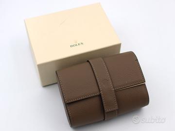 Rolex Porta orologi 2 Posti Pelle Tortora