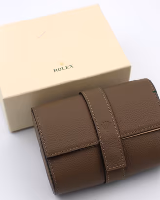 Rolex Porta orologi 2 Posti Pelle Tortora
