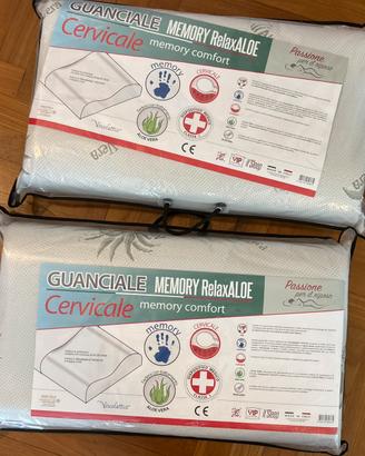 N.2 GUANCIALE MEMORY RELAX ALOE NUOVI MAI USATI