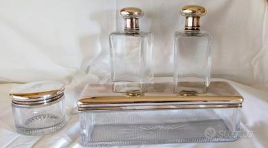 Set accessori Toeletta cristallo e argento