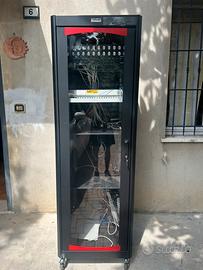 Armadio Rack 19” da pavimento con porta in vetro