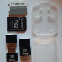 kit microSD 32 gb e adattatori microSD->USB + case