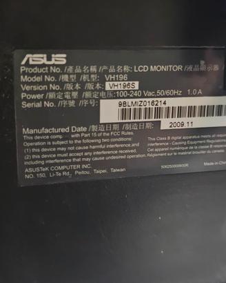 Monitor LCD ASUS VH196S