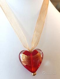 2 collane vetro di Murano cuore – artigianale