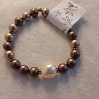 Bracciale perle Swarovski bronze