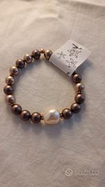 Bracciale perle Swarovski bronze