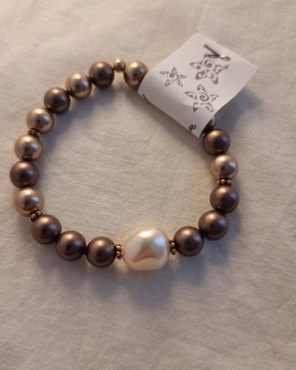 Bracciale perle Swarovski bronze