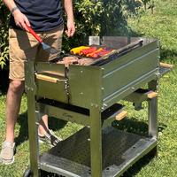 BARBECUE A LEGNA E CARBONELLA IN ACCIAIO INOX