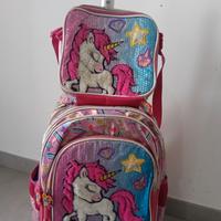 Zaino con porta pranzo con rotelle 