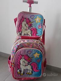 Zaino con porta pranzo con rotelle 