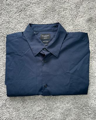 Camicia slim fit blu navy taglia M uomo