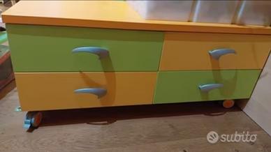 Cassettiera con ruote Colorata