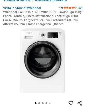 lavasciuga whirpool 10kg 