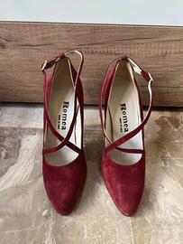 Scarpe donna velluto vinaccia n. 37,5