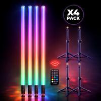 LUXCEO 4 Barre LED RGB 85 cm con stativi