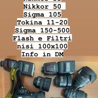 Nikon d500 e vari obiettivi