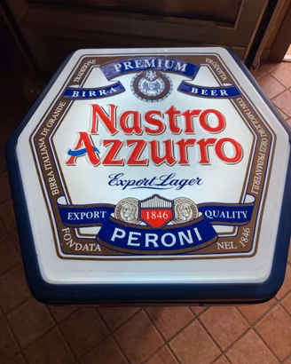 INSEGNA  LUMINOSA  birra  "NASTRO AZZURRO."