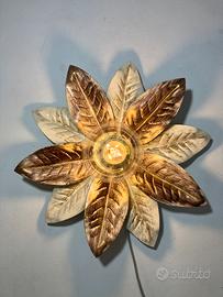 Lampada soffitto "magnolia" avorio/marrone/oro