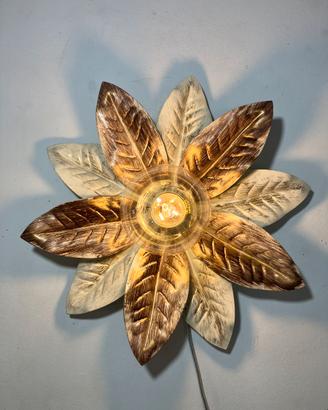 Lampada soffitto "magnolia" avorio/marrone/oro