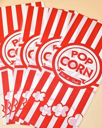 100 sacchetti usa e getta in plastica x popcorn