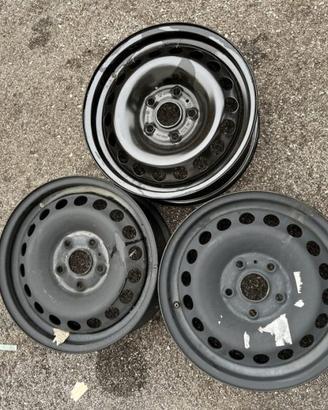 3 - CERCHI IN LAMIERA VW 6,5X15 5X112 ET43 CB 57,1