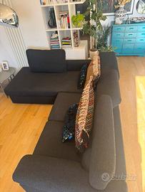 Divano angolare SAMOA bouclè nero