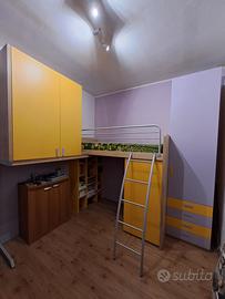 Cameretta soppalco colorata moderna bimbi ragazzi