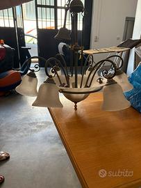 Lampadario con vetri di merano