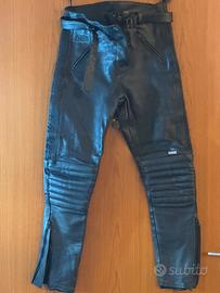 Pantaloni moto in pelle donna