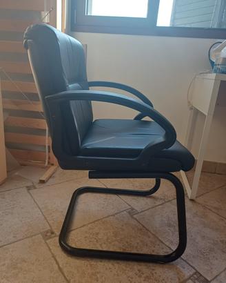 Due sedie da ufficio in ecopelle nera